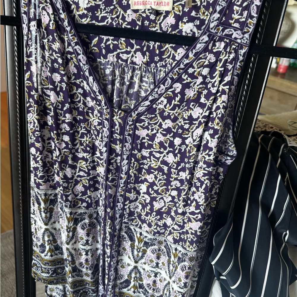 Rebecca Taylor Purple Floral Dress
